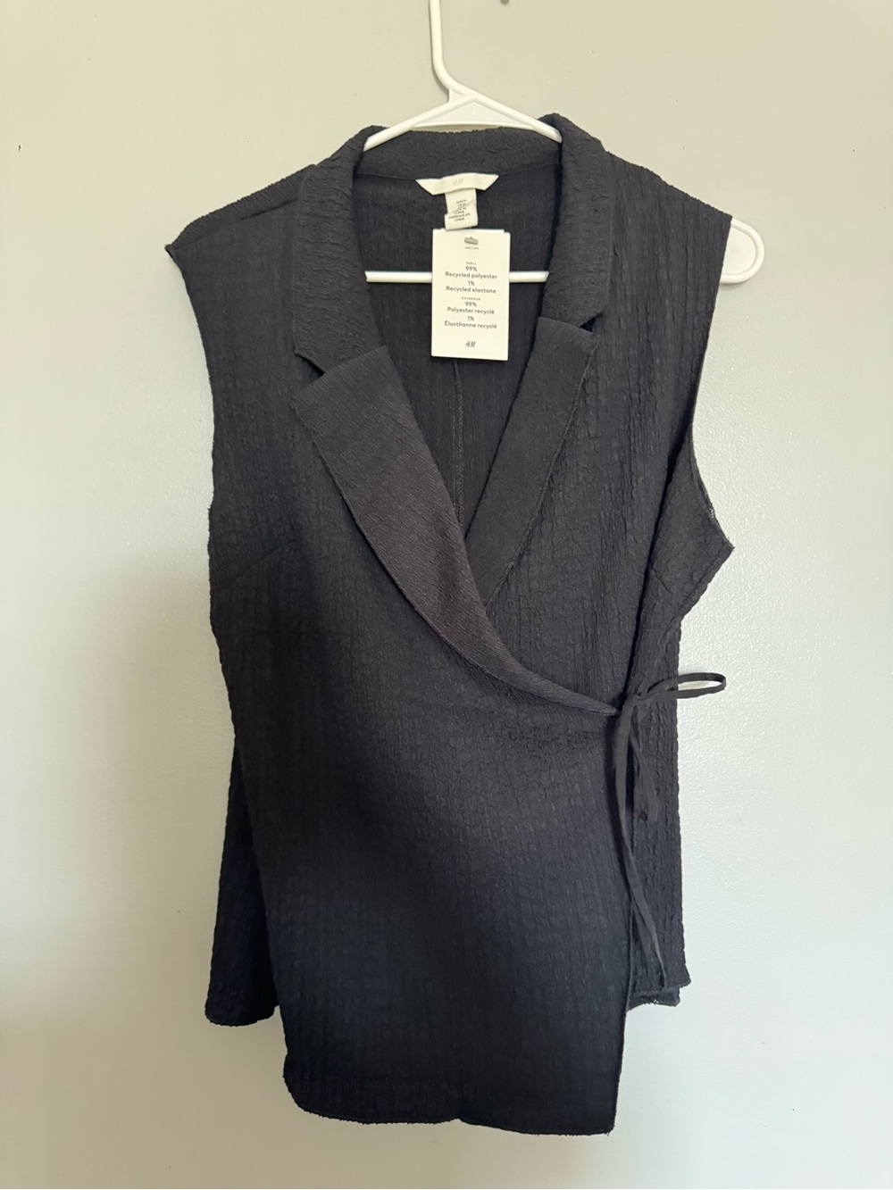 H&M Black Sleeveless Wrap Tunic